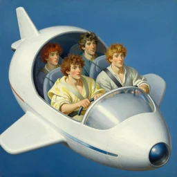 beefy attractive men in spaceship, painting by gaston bussiere, craig mullins, greg rutkowski, alphonse mucha
