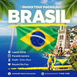 brasil tour package advertising flyer
