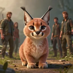 photo cute fluffy caracal in last of us 2 : 5 4 k rtx hdr volume light concept studio matte painting environement digital illustration fanart artstation by eytan zana and balazs agoston, jad saber, aaron limonick, pablo dominguez and florent lebrun and robby johnson
