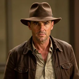 Dan Ryckert as Indiana Jones, Portrait, cinematic, detailed, realistic