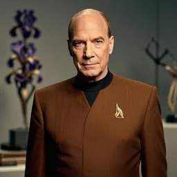 a portrait of dr. julian bashir with background scenery by juergen teller, iris van herpen