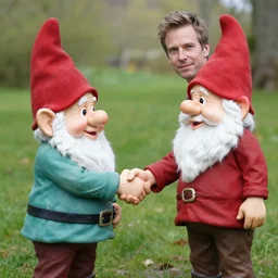 daevid allen shaking hands with a real - life gnome