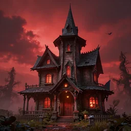 a witches house, epic scene, redshift render, cgi, hyper - detailed, photo - bash, 8 k post - production, masterpiece