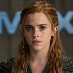 medium shot of emma watson in game of thrones season 8, promotional image, detailed face, movie still frame, imax 5 0 mm film