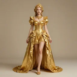 beautiful full body baroque golden girl, soft lighting, realistic wide angle, sharp focus, 8 k high, 6 4 megapixel, insanely detailed, intricate, elegant, art by artgerm and wlop