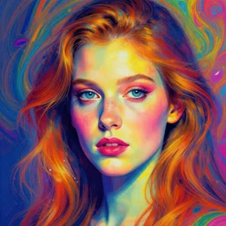 A psychedelic portrait of A psychedelic portrait of A psychedelic portrait of, vibrant color scheme, highly detailed, in the style of romanticism, cinematic, artstation, Moebius, Greg rutkowski
