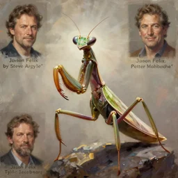anthropomorphic mantis, flat triangular head, pretty, beautiful, dnd character art portrait, matte fantasy painting, deviantart artstation, by jason felix by steve argyle by tyler jacobson by peter mohrbacher, cinema