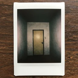 polaroid photo of backrooms