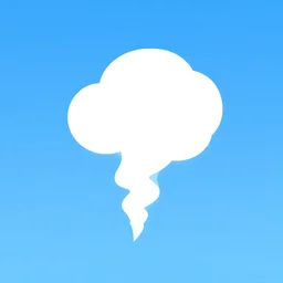 clean cel shaded vector art, smoke, blue sky