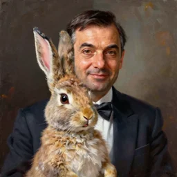 portrait of mr. bean as roger rabbit painted by greg rutkowski