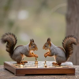 squirrels playing chess