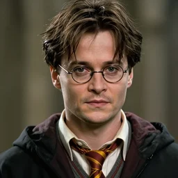 Film Still of a Young Johnny Depp playing Young Voldemort in Harry Potter, Film Still, realistic, hyperrealistic, very realistic, very very realistic, highly detailed, very detailed, extremely detailed, detailed, detailed face, very detailed face, very detailed face, realism, HD Quality, 8k resolution, intricate details, body and head in frame, Real Life