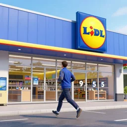 photo of jerma 9 8 5 running to lidl store