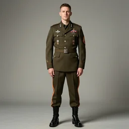 full body portrait of the dictator of the minnesota timberwolves, 1 9 5 5, in full military garb