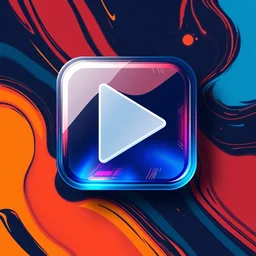 logo play button abstract 8 k