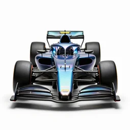 iridescent formula race car, professional product shot, isolated on a pure white background, centered, entire object in frame, sharp focus, soft studio lighting
