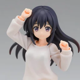 complete figure of cereal wearing a comfy blouse, personification, tsurime eyes, tareme eyes, eyes by kon satoshi, pvc figure, dynamic pose, aniplex, kotobukiya, beautiful composition, 4 5 mm, f 2, high detail