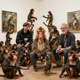 room full of monkeys. artgerm, jeremy lipkin and michael garmash and rob rey
