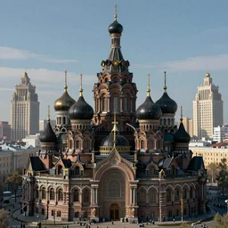 imperial russian cyberpunk citadel, black domes and radio spires and tall soviet tower blocks, intricate, elegant, fantasy, highly detailed, digital painting, sharp focus, illustration, beautiful volumetric lighting, epic light, artstation, colorful, art by Gregory Crewdson