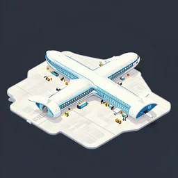isometric view of an airport