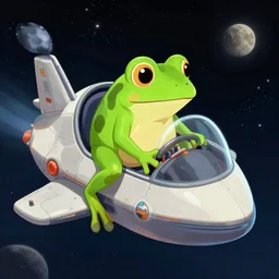 frog like man, space, in spaceship, reverse engineering, on drag