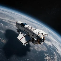 spaceship in the orbit of arth by gryphart