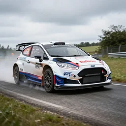 Ford fiesta WRC car, Ford fiesta World rally car, 4k, car photography, Wide-lens shot, wide shot