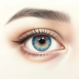 hyper-realistic colored pencil drawing of an eye