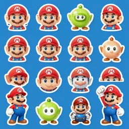 boss character sticker sheet for Paper Mario for Nintendo Switch (2020), Pixiv