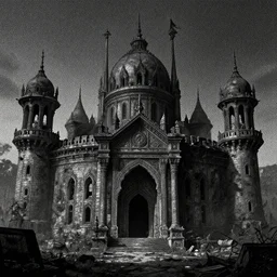 an abandoned kingdom, film noir, stippled light, dramatic lighting, editorial illustration, detailed, fine texture, matte print, concept art, devi