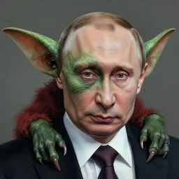 vladimir putin, gremlin, by alex grey, realistic face