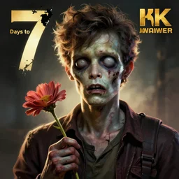 head portrait slim and young morrissey as a zombie holding a flower, 7 days to die zombie, fine art, award winning, intricate, elegant, sharp focus, cinematic lighting, rimlight, digital painting, 8 k concept art, art by z. w. gu, art by brom, art by michael hussar, 8 k