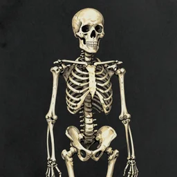Skeleton, by Leonardo DaVinci, Steampunk, dark color paper, elaborate ink illustration, art Nouveau, Alfons Maria Mucha, featured in artstation, octane render, cinematic, elegant, intricate, 8k