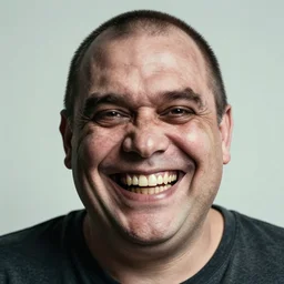 give up and smile, man with massive, creepy smile, smiling