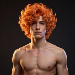 glowwave portrait of curly orange haired man on a dark background from league of legends, au naturel, hyper detailed, digital art, trending in artstation, cinematic lighting, studio quality, smooth render, unreal engine 5 rendered, octane rendered, art style by pixar dreamworks warner bros disney riot games