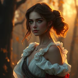 emma watson goddess of the autumn twilight, highly detailed, digital painting, artstation, concept art, smooth, sharp focus, illustration, unreal engine 5, 8 k, art by artgerm and greg rutkowski and edgar maxence