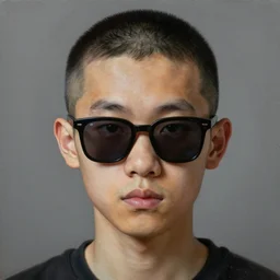 chinese boy wearing shades with buzzcut, oil painting, artgerm, portrait, highly detailed, artstation