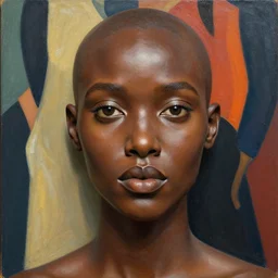 detailed portrait in femininity, realistic face sculpted features, ethnic, exotic, arabic, african, melanin, deep clear eyes, statuesque, warm glowing skin, chiaroscuro, tangible, angular impressionism, mocha, arabesque backdrop, contemporary, modern fashion, rich colors, tina yeh, rutkowski bussiere mullins leyendecker