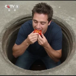 cctv footage of james ferraro eating tomatoes inside a sewer