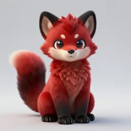 cute body portrait handsome fursona furry red black fur fursona tail stoat background