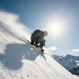 a man sliding down a sunbeam