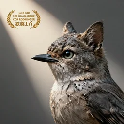 A bird with a cat head drawn by Jae Lee