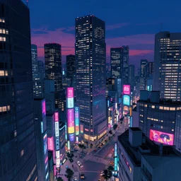 Cyberpunk neon city in Japan, evening, detailed matte painting, cinematic, Moebius, Artstation