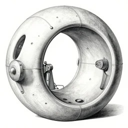 a detailed diagram of a wormhole time machine in the style of leonardo...