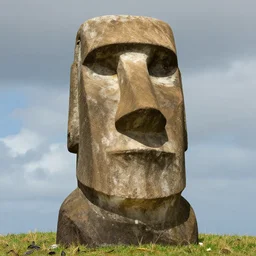 Easter island head statue of a giga Chad with face characteristics of a gigachad sharp jaw