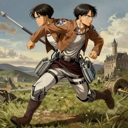Renaissance painting of a titan from “Attack on Titan” running, hyper detailed, UHD, 8K
