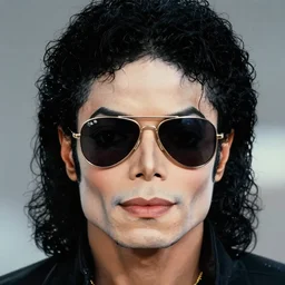 the full figure portrait of michael jackson in 2 0 0 9. he is wearing his aviator shades. hyper realistic face, uhd, detailed, hair curls nikon d 8 5 0. sigma 8 5 mm f 1. 4 dg hsm a. aperture f / 3. 5. shutter speed 1 / 6 0. iso 1 6 0 0