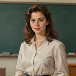 perfectly - portrait of a beautiful female teacher games character, 8 0 s movie poster style, intricate, highly detailed, digital painting, loose brush strokes, realistic shaded lighting, artstation, concept art, smooth, sharp focus, illustration, realism, oil painting, unreal engine 5, 8 k, art by sam spratt and peter mohrbacher