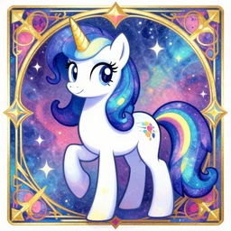 the cute cosmic alicorn goddess, trending on pixiv, trending on artstation, vibrant, highly detailed fantasy character illustration by jackson pollock and rebecca guay, art deco