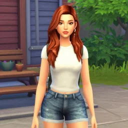 rachel amber from life is strange in the style of sims 4